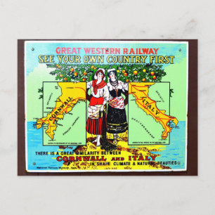 GWR sehen Sie Ihr eigenes Land erste Werbung Postkarte