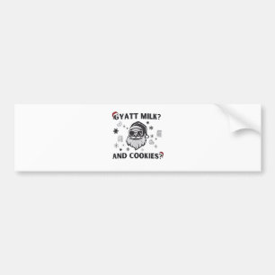 Gyatt Milch und Kekse Lustiger Santa Gen Alpha Autoaufkleber