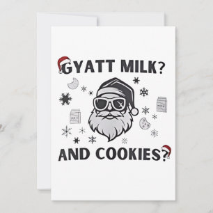 Gyatt Milch und Kekse Lustiger Weihnachtsmann Gen  Einladung
