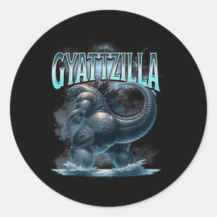 Gyattzilla Meme Zilla Kaiju Rizz Brainrot Skibidi Runder Aufkleber