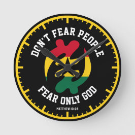 Gye Nyame Adinkra Christlich Ghana FEAR NUR GOTT Runde Wanduhr