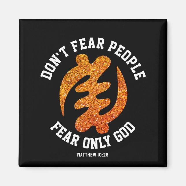 GYE NYAME Adinkra Christlicher Glitzer Magnet (Vorne)