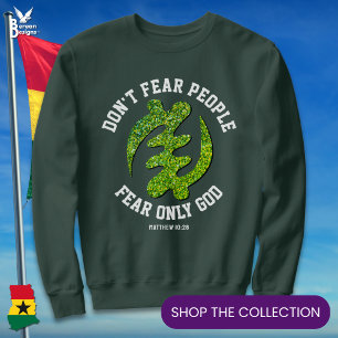 Gye Nyame Adinkra FEAR NUR GOTT Christlichen Glitz Sweatshirt
