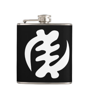 Gye Nyame   Gott ist das höchste Adinkra-Symbol Flachmann