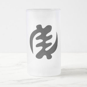 Gye Nyame  Gott ist das höchste Adinkra-Symbol Mattglas Bierglas