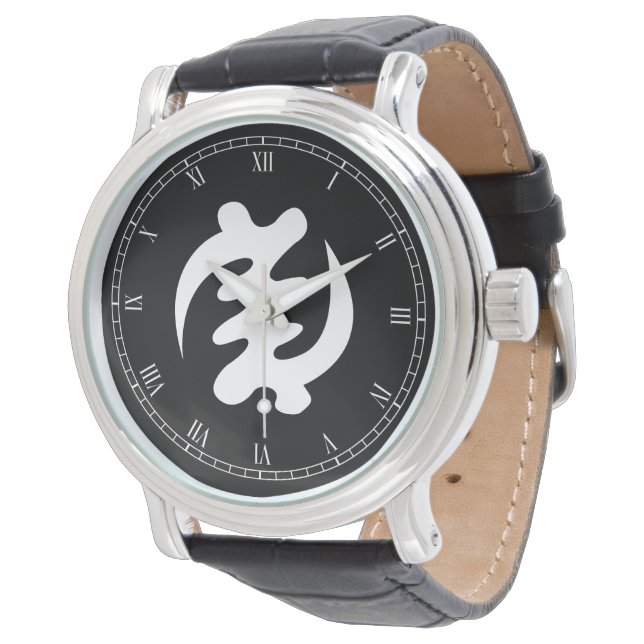 Gye Nyame | Gott ist das höchste Symbol Armbanduhr (Schrägansicht)