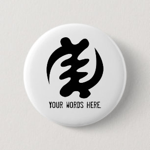 Gye Nyame   Gott ist Oberstes Adinkra Symbol Button