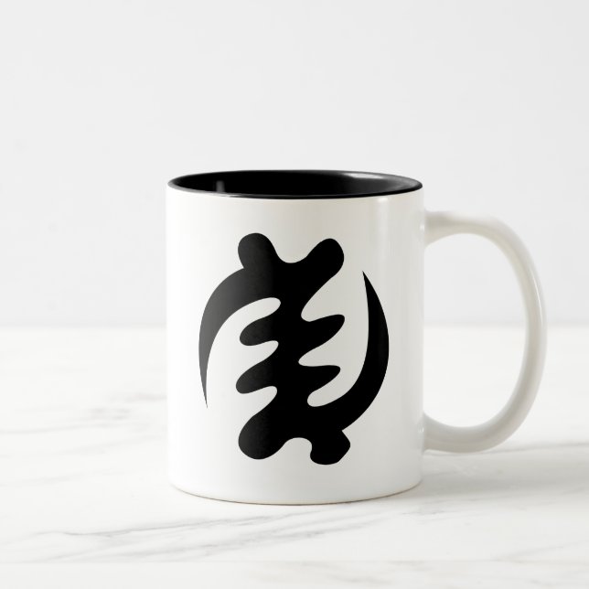 Gye Nyame | Gott ist Oberstes Adinkra Symbol Zweifarbige Tasse (Rechts)