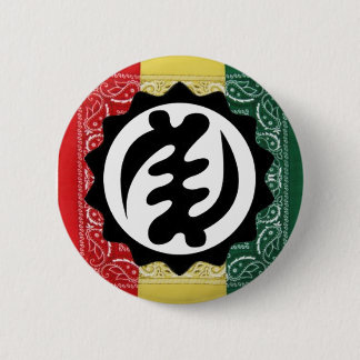 GYE NYAME, rotes Gelb und Grün-Knopf Button