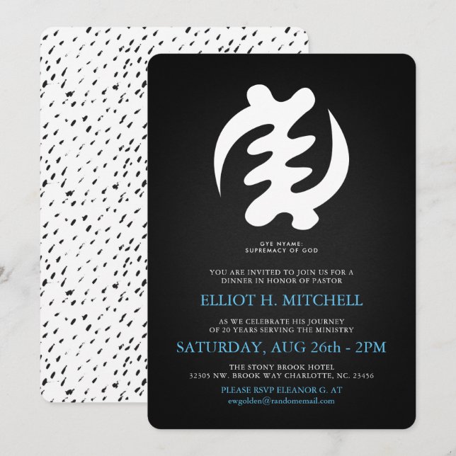 Gye Nyame | Vorherrschaft des Party des Gott-| Einladung (Vorne/Hinten)