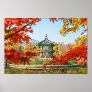 Gyeongbokgung Korea-Herbstlaub Poster