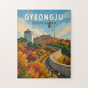 Gyeongju Südkorea Illustration Reise Kunst Puzzle
