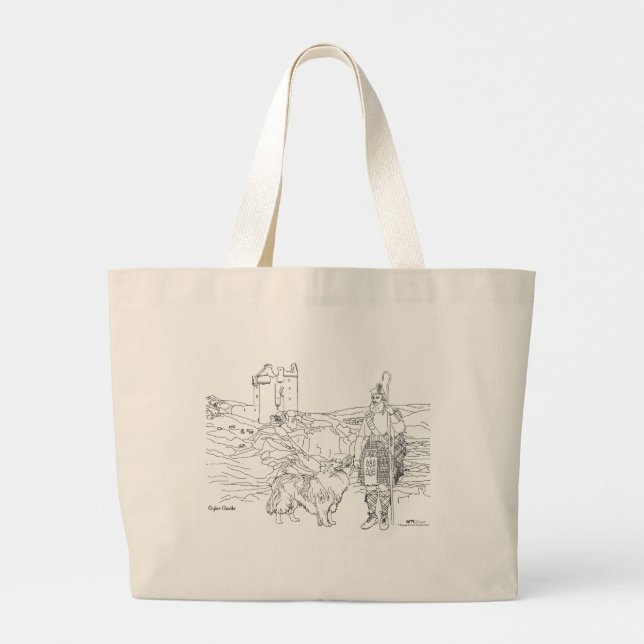Gylen Castle Scotland Tote Bag Jumbo Stoffbeutel (Rückseite)