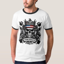 Gym-Adel Starke Gewidmete Monster-Schädelkrone T-Shirt