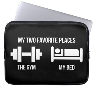 Gym and Bed - Funny Cartoon Piktogramm - Neuheit Laptopschutzhülle