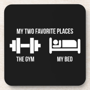 Gym and Bed - Funny Cartoon Piktogramm - Neuheit Untersetzer