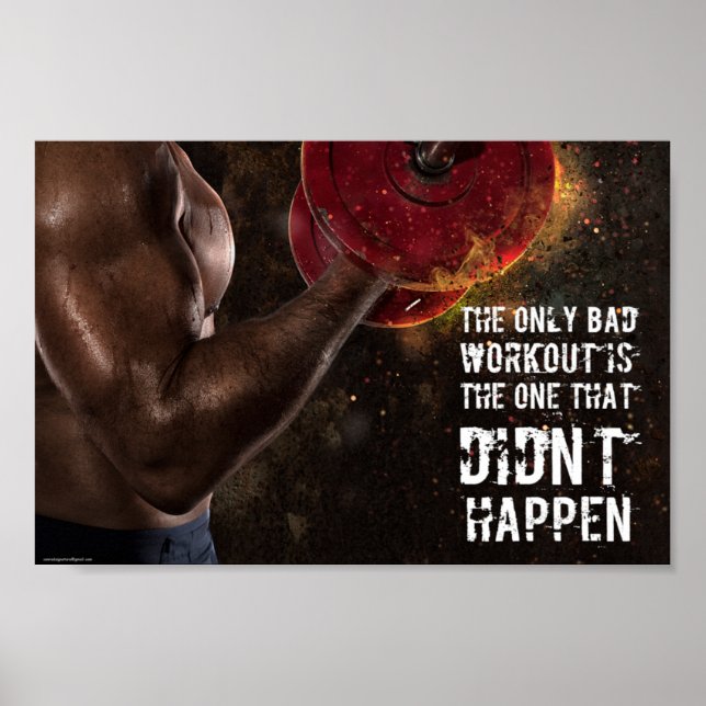 Gym Artwork Training Workout Motivation Quote Poster (Vorne)
