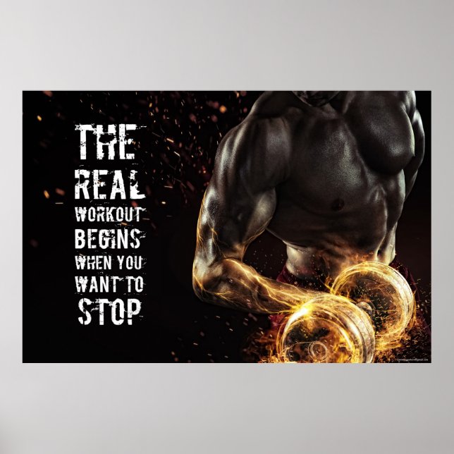 GYM B Artwork Training Workout Motivation Quote Poster (Vorne)