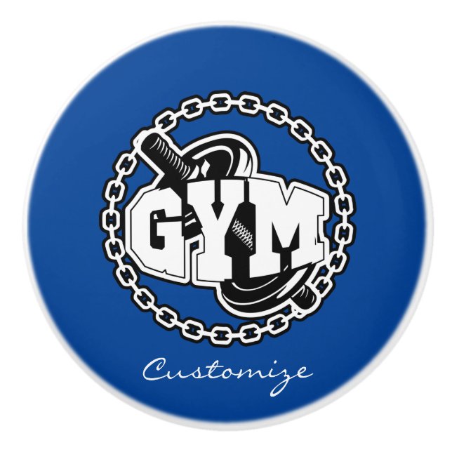 Gym Barbell Logo Thunder_Cove Keramikknauf (Vorderseite)