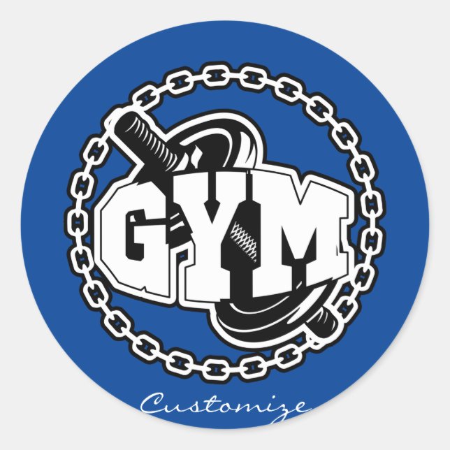 Gym Barbell Logo Thunder_Cove Runder Aufkleber (Vorderseite)