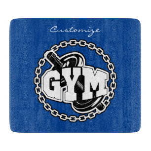 Gym Barbell Logo Thunder_Cove Schneidebrett