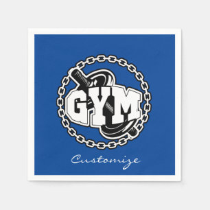 Gym Barbell Logo Thunder_Cove Serviette