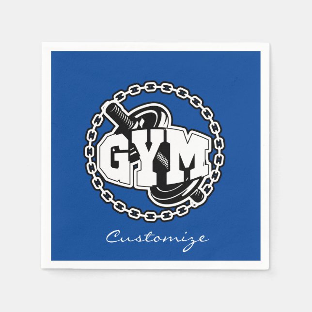 Gym Barbell Logo Thunder_Cove Serviette (Vorderseite)