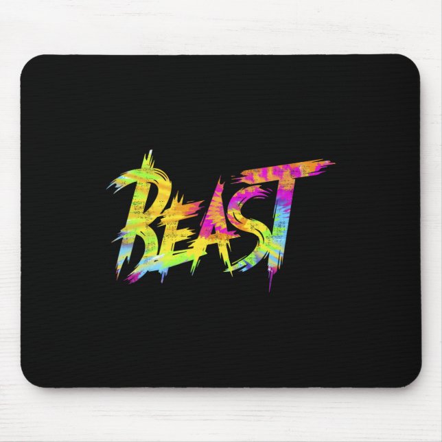 Gym Beast Bodybuilding Workout Humor Tie Dye Weigh Mousepad (Vorne)
