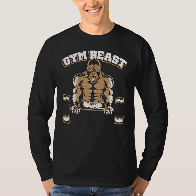 Gym Beast Gorilla Bodybuilding Workshop T-Shirt (Vorderseite)