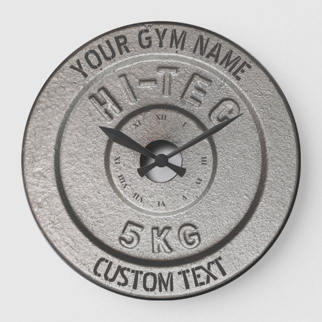 Gym-Besitzer oder User-Fitness Funny Gray Edition Große Wanduhr (Vorderseite)