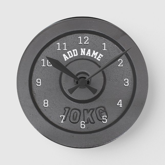 Gym Bodybuilder Wall Clock Runde Wanduhr (Vorderseite)