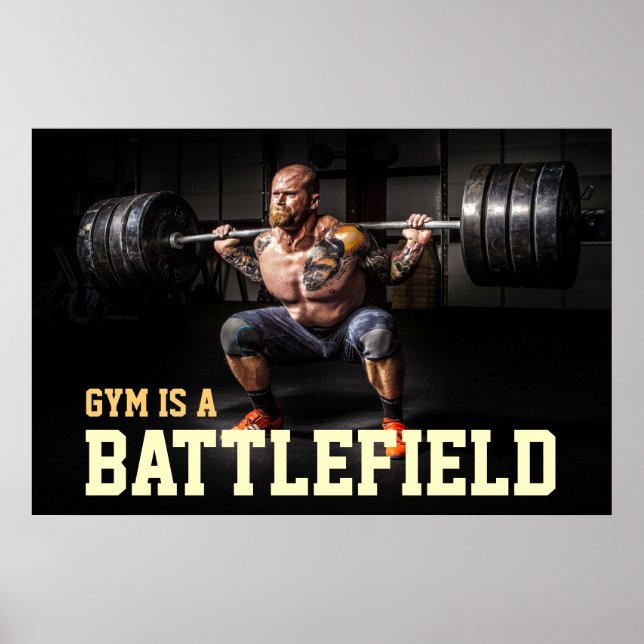 Gym Bodybuilder Workout Motivierend Kostenvoransch Poster (Vorne)