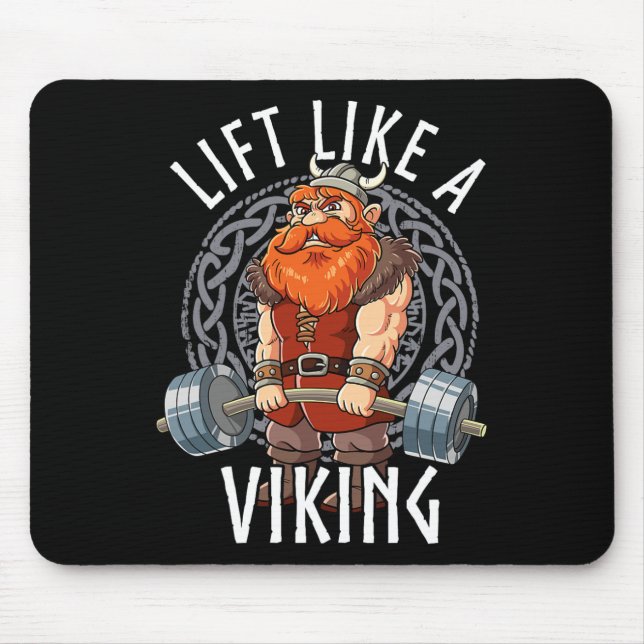 Gym Bodybuilding Hebe wie ein Wikinger  Mousepad (Vorne)
