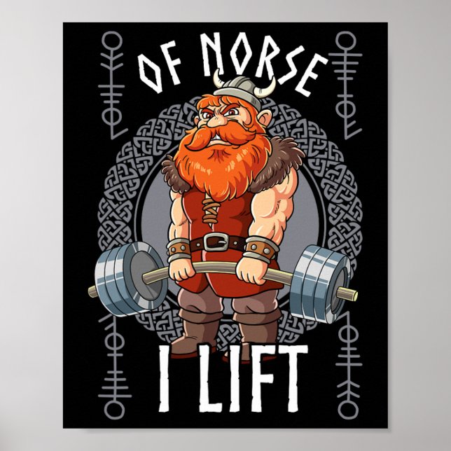 Gym Bodybuilding Training Of Norse I Lift Viking  Poster (Vorne)