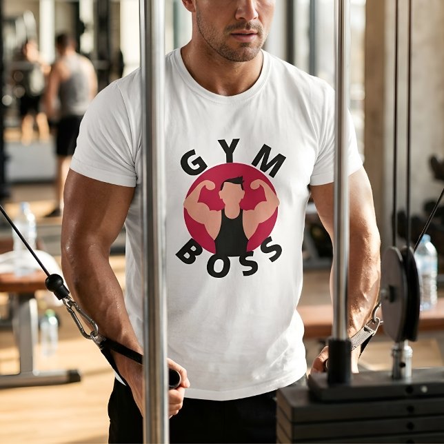 Gym Boss Fitness Rote Sonne Grafik Workout T-Shirt (Von Creator hochgeladen)