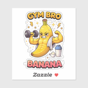 Gym Bro Banane individuell zugeschnittener Vinyl-A Aufkleber