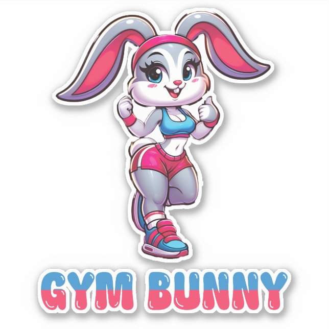 Gym Bunny Aufkleber (Vorderseite)