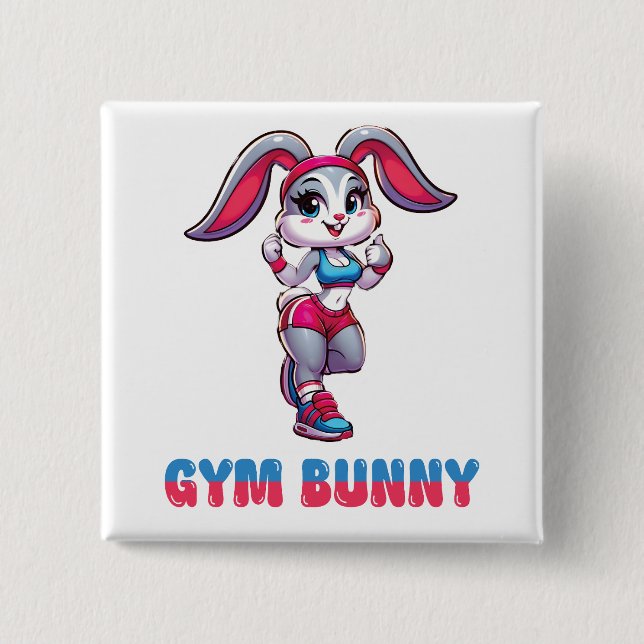 Gym Bunny Button (Vorderseite)