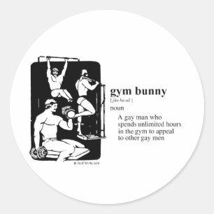 GYM BUNNY RUNDER AUFKLEBER