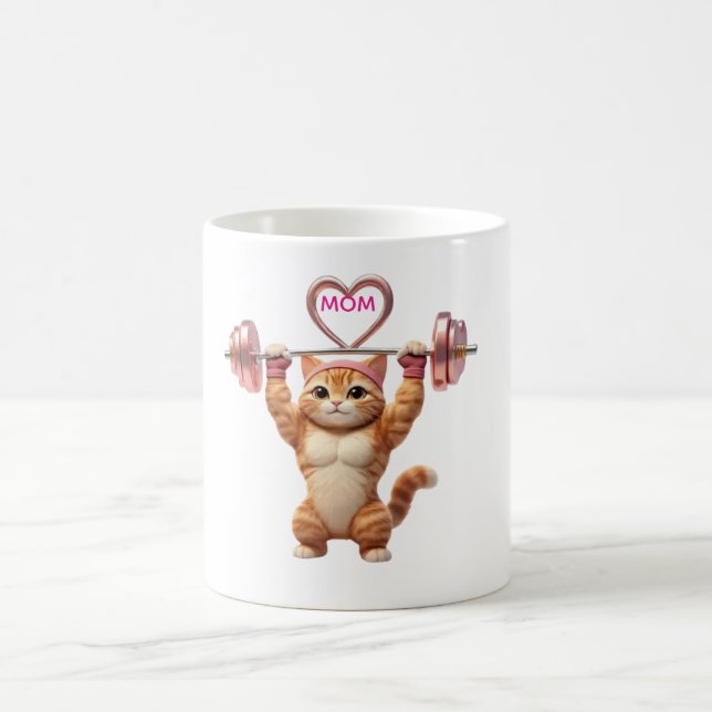 Gym Cat Mom Tasse – Muttertagsgeschenk (Mittel)
