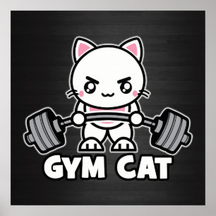 Gym Cat - Workout Motivierend Poster