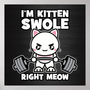 Gym Cat - Workout Motivierend Poster