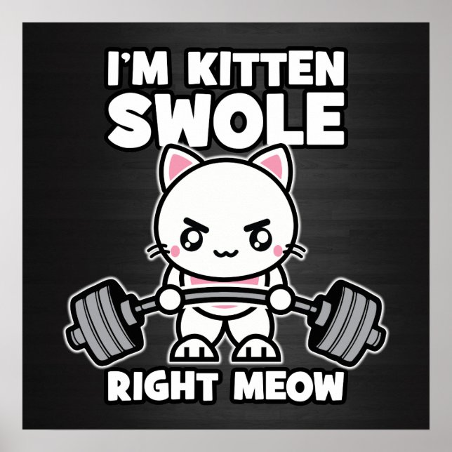 Gym Cat - Workout Motivierend Poster (Vorne)