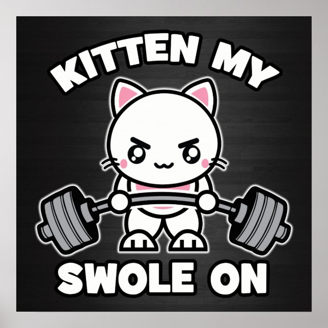 Gym Cat - Workout Motivierend Poster (Vorne)