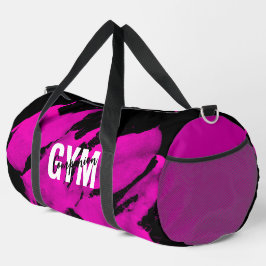 Gym Companion Brushy Pink Black Duffle Bag