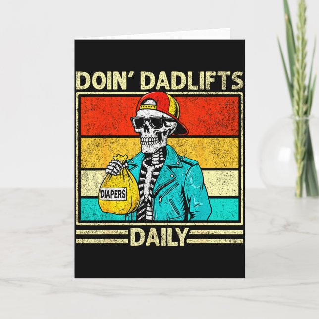 Gym Dad Doin' Dadlifts Daily Men Fathers Day Funny Karte (Vorderseite)