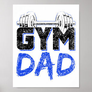 Gym Dad Fitness Workout Gewichtheben Training Fett Poster