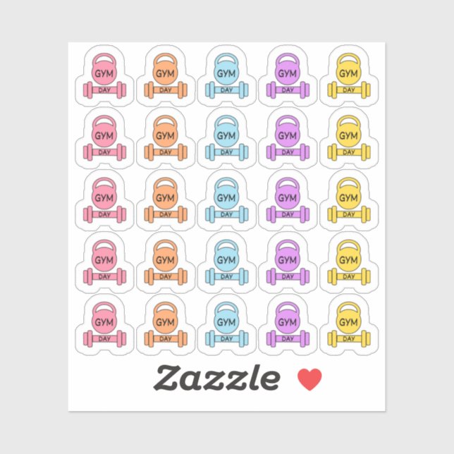 Gym Day Fitness Workout Übung Bujo Planer Aufkleber (Blatt)