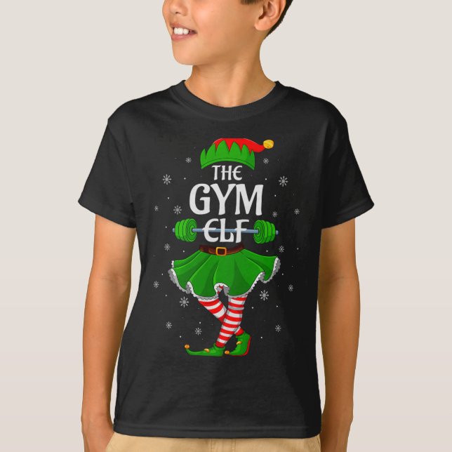 Gym Elf Christmas Family Workout Girls Women Elf S T-Shirt (Vorderseite)