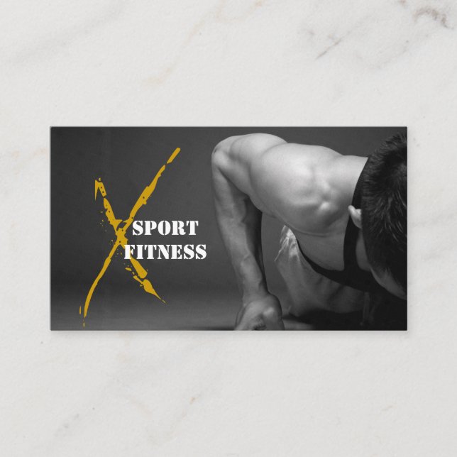 Gym Fitness Business Card Visitenkarte (Vorderseite)